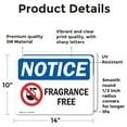 thumbnail image 2 of (2 Pack) Fragrance Free Sign With Symbol OSHA Notice Sign 14 Inch X 10 Inch Vinyl Label Decal Sticker Weather Resistant, UV Protected for Workplace, Business, and Construction Site,, 2 of 7