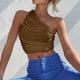thumbnail image 2 of Chaleco ajustado de un hombro sexy informal sólido a la moda para mujer Fridja czfsfas4312, 2 of 8