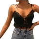 thumbnail image 1 of Verano camisetas sin mangas para las mujeres Tops sexy de de verano para mujer, correas para el pecho, chalecos con costuras de encaje hueco, cinturones interiores umbilicales expuestos, (Black, S), 1 of 6