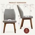 thumbnail image 4 of Dining Chairs Set of 4, Modern Upholstered Kitchen Chairs with Unique Cutout High Back & Wood Legs, Comfortable Fabric Side Chair for Dining Room, Living Room Gray, 4 of 10