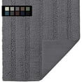 thumbnail image 2 of Easy-Going Luxury Chenille Striped Pattern Bath Mat, 18x25 in, Soft Plush Bath Rug, Absorbent Bathroom Rug, Non Slip Perfect Carpet Rugs for Shower, Bedroom, Front Door, Entryway (Gray), 2 of 7