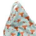 thumbnail image 5 of Cartoon Lounger Chair Bag, Funny Fox Faces on Geometric Horizontal Zigzag Stripes Backdrop Playroom, High Capacity Storage with Handle Container, Lounger Size, Pale Blue Cinnamon, by Ambesonne, 5 of 5