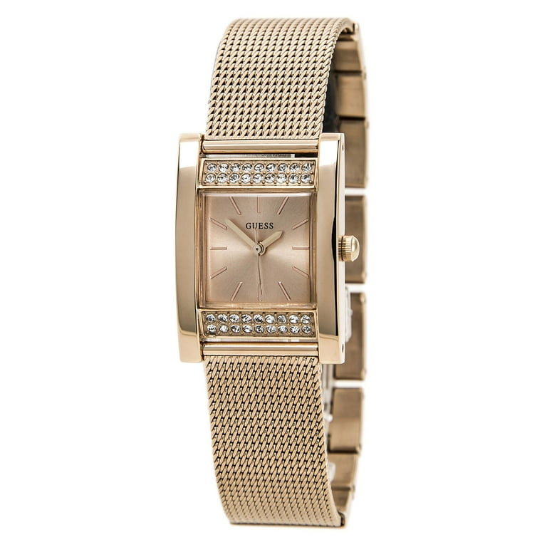 Women's U0127L3 Timeless Shine Crystal Mesh Rose Gold-Tone Watch