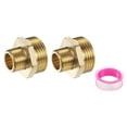 thumbnail image 1 of Conector de latón Uxcell, 2Pcs 1/2" BSP macho x 1" BSP macho, conector de acoplamiento reductor de nipple hexagonal para conversión de sistema de refrigeración de agua de gas, 1 of 7