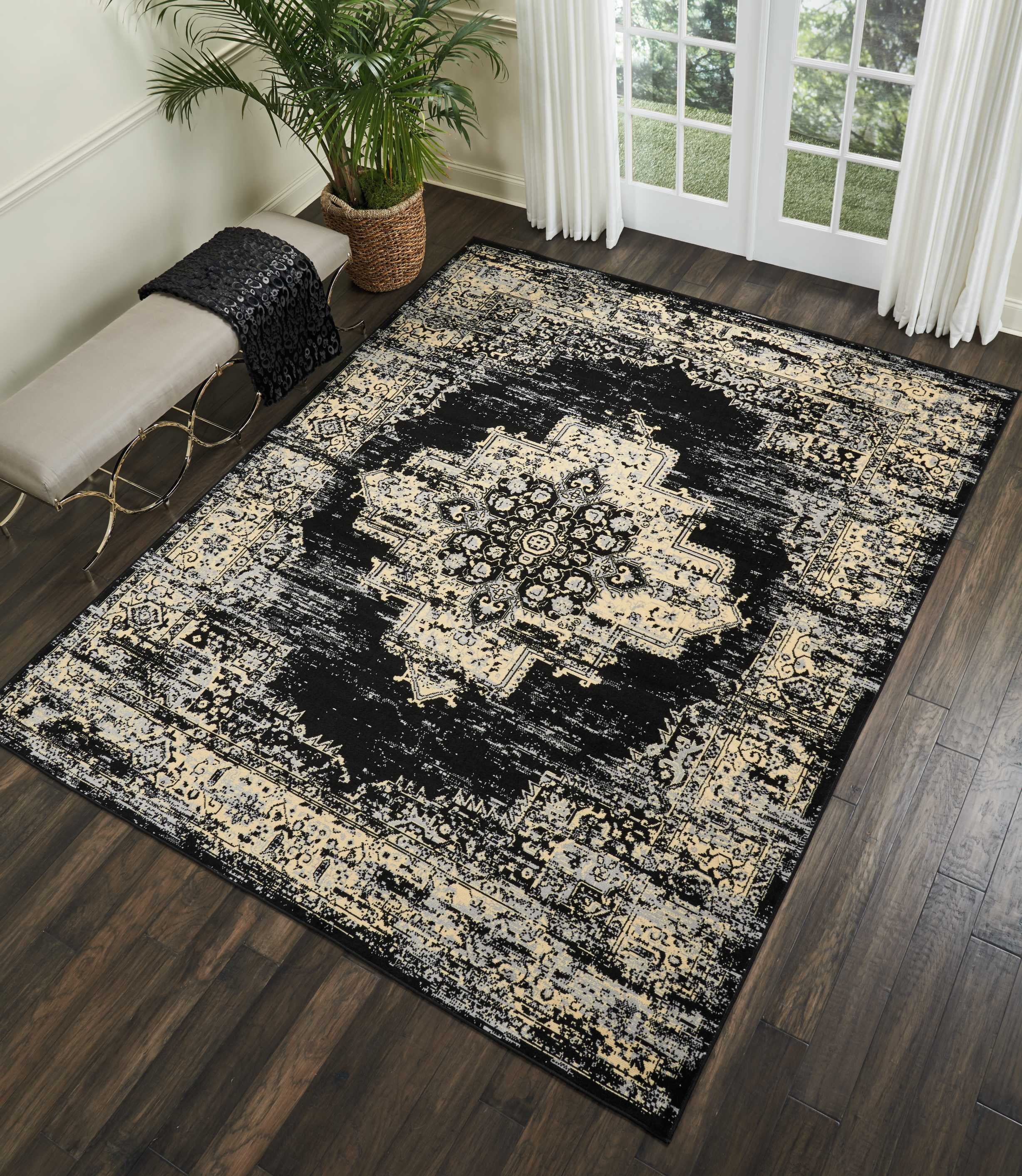 Desert Fields Contemporary Medallion Loomed Area Rug, 7' x 9'