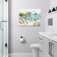 thumbnail image 5 of Beach Bicycle Pictures Wall Art Ocean Coastal Nautical Bathroom Decor Turtle Bike Lavender Seashell Canvas Paiting Teal Beach Framed Artwork for Bathroom Bedroom Living Room 16 X 12 in, 5 of 6