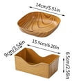 thumbnail image 3 of Clearance！ Bifavgk Square Plastic Dinner Plate Tray Set With Storage Holder Set Of 8 Wood Grain Square Dish 14Cm Square Plates Dinnerware For Wedding Camping Party Ring Tray Cake Stand Brown, 3 of 7