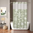 thumbnail image 2 of No Hook Shower Curtain, Green Christmas Shower Curtains for Bathroom with See Through Top Window, Snowflakes Xmas Winter New Year Waterproof & Washable Bath Curtain Stand Up Stall 36"x72", 2 of 9