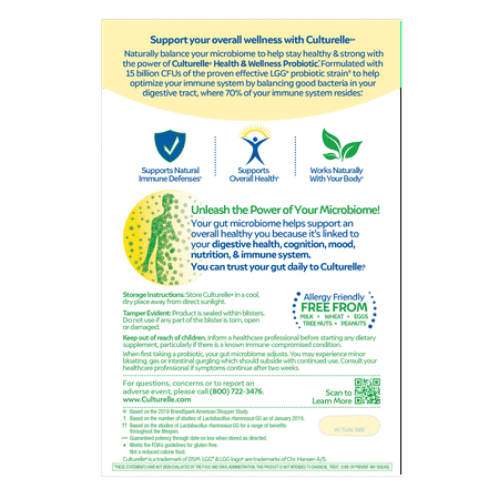 Culturelle Capsule Natural Health 30 Ct