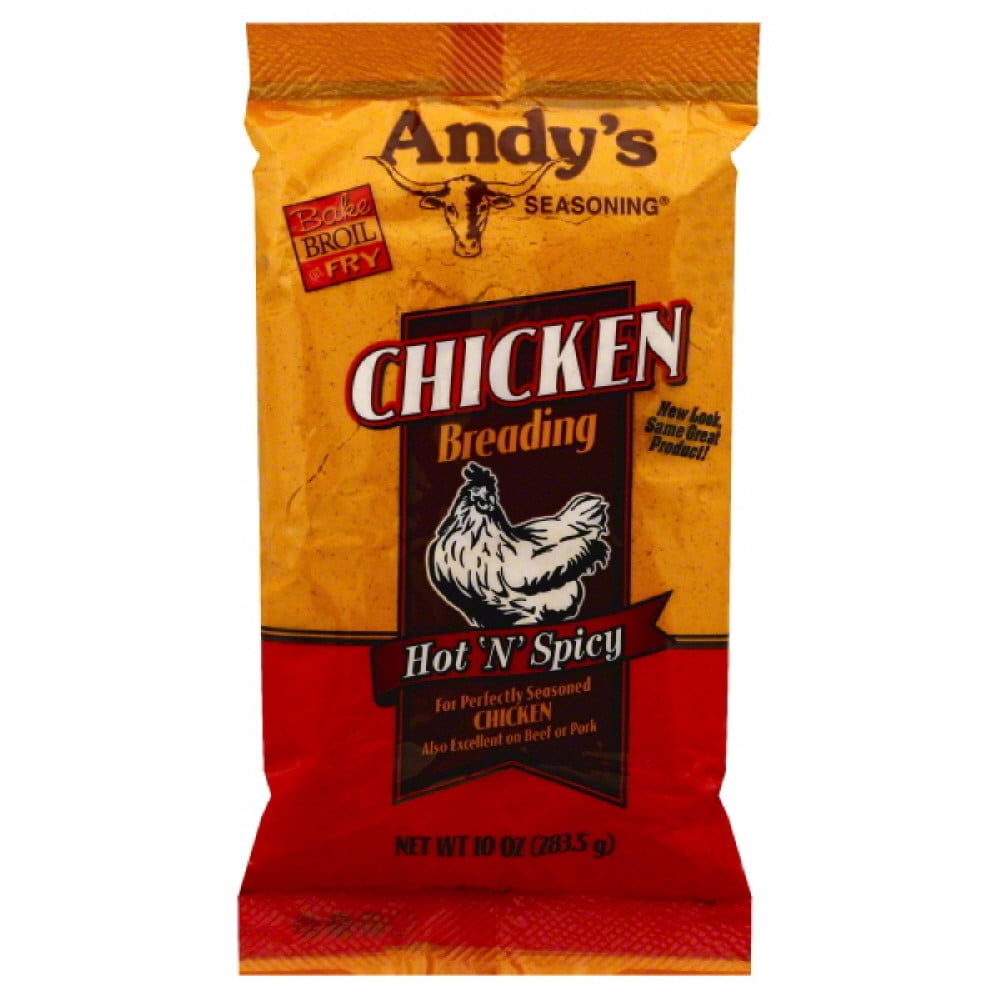 Andys Seasoning Hot N Spicy Chicken Breading, 10 Oz (Pack of 6