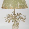 thumbnail image 3 of Vintage-Style Table Lamp with Distressed Green Shade and Floral Base, Rustic Home Decor Accent Piece, 1pc, 3 of 7