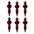 thumbnail image 2 of 6 Pack Christmas Tree Ornaments Set Vintage Finial Hanging Baubles for Holiday Mantel Decor Indoor Home Decoration Spindle Drop Ornaments for Xmas Tree Party Display Festive Hanging, Red, Style A, 2 of 7