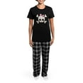 thumbnail image 4 of CafePress - Cute Skull Girl Women's Dark Pajamas - Women's Short Sleeve Print T-Shirt and Pants Dark Cotton Pajama Set, 4 of 7