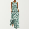 thumbnail image 1 of Robe de Plage Mode Femme Col en V Sans Manches avec Poches Robes Imprimées Robe Femme en Liquidation, 1 of 5