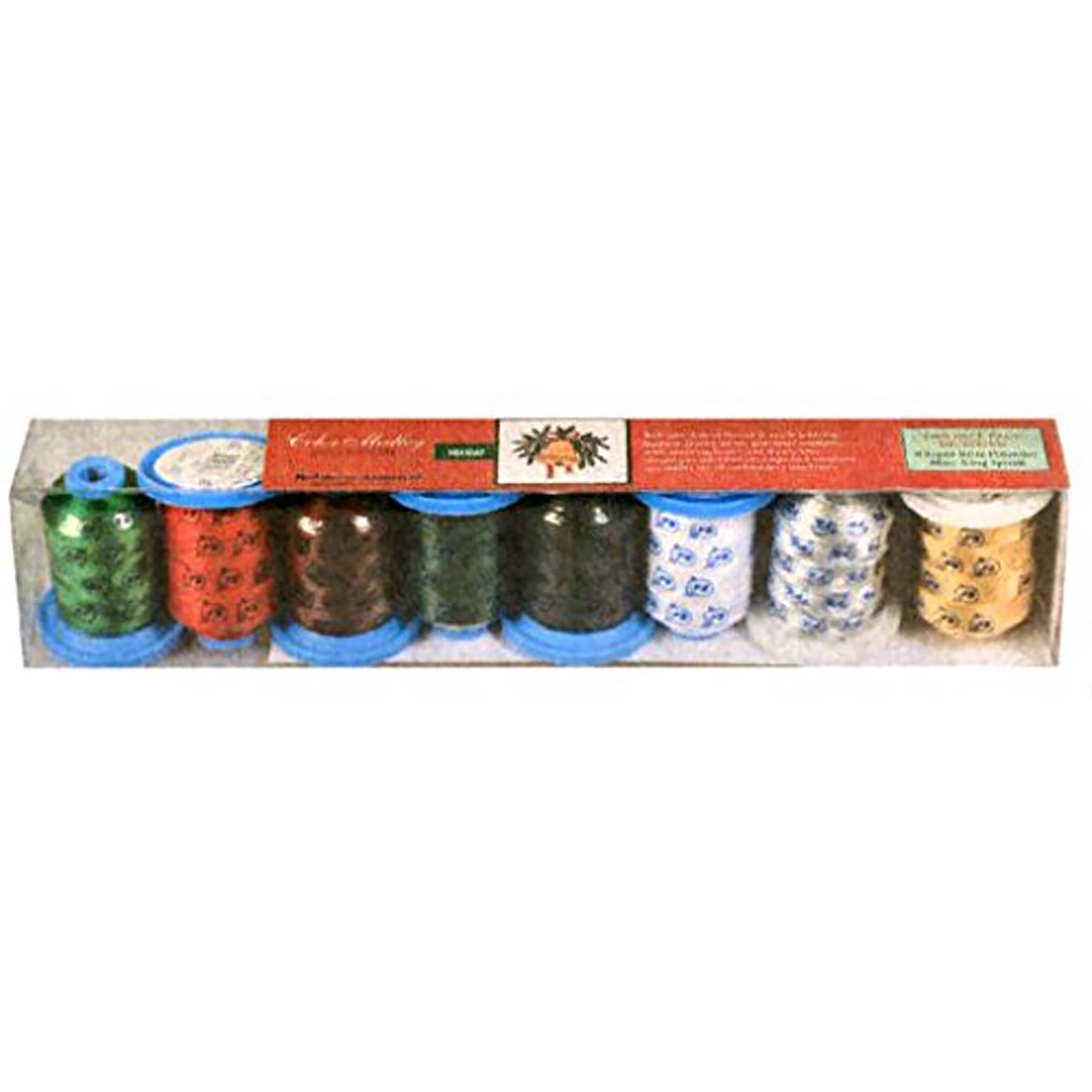 Color Medley Collection Holiday Embroidery Thread Gift Pack, Set of 8 Spools