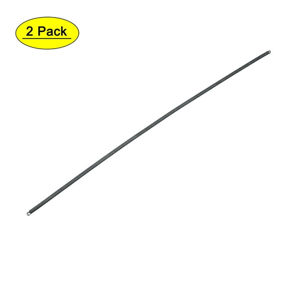 0.4mmx3mmx300mm Spring Steel Extension Tension Springs Black 2Pcs