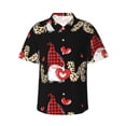 thumbnail image 1 of Balery Love Gnomes Camisas hawaianas de manga corta para hombre, camisas playeras de corte holgado, camisas de vacaciones con botones,Small, 1 of 7