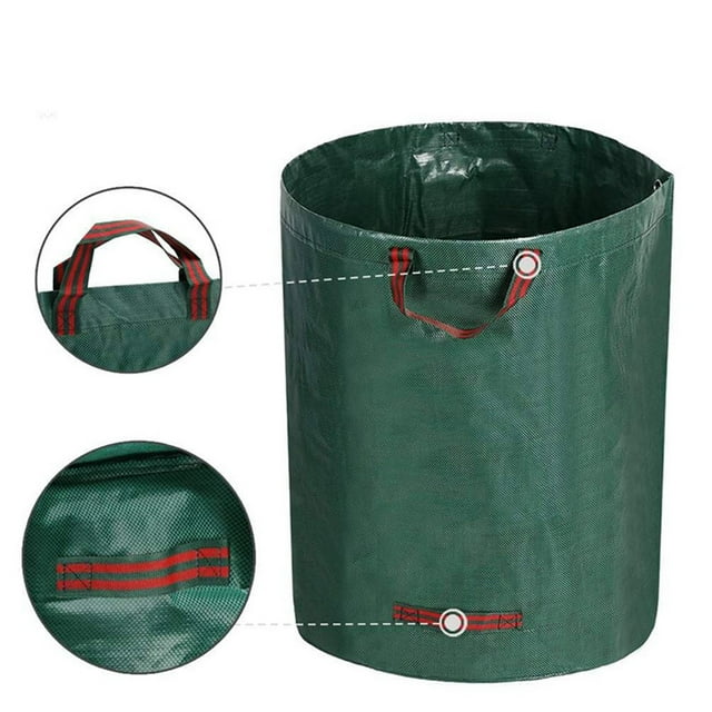 Huluwajiuyeye Sacs de Déchets de Jardin Réutilisables Sac de Déchets de Jardin Réutilisable avec 4 Poignées Conteneur de Déchets Autonome Sacs de Déchets de Jardin Nettoyer les Débris Extérieurs Feuilles Coupures Sacs Décomposants Sacs de 6 Litres Lourds