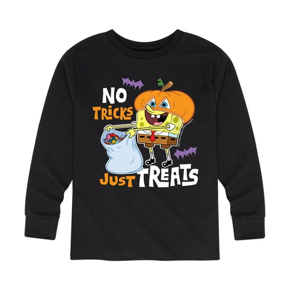 SpongeBob SquarePants - No Tricks Just Treats - Toddler And Youth Long Sleeve Graphic T-Shirt