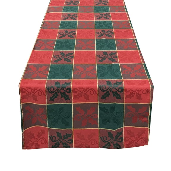 Fennco Styles Royal de Noel Collection Plaid Design Table Runner-16"x72"