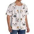 thumbnail image 4 of Cauagu Bulldog Face Men's Short Sleeve Button Down Hawaiian Shirt for Men Bowling Shirts Casual Summer Beach Shirt,Medium, 4 of 6