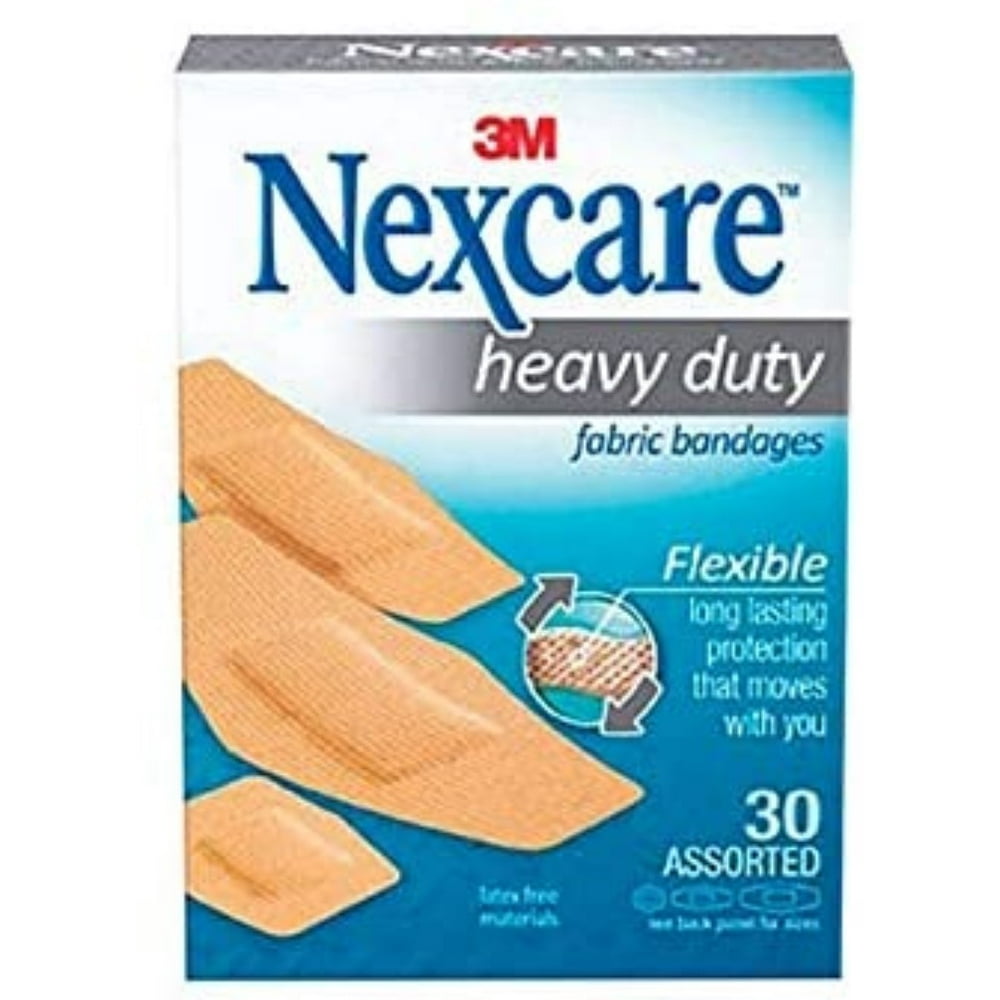 Nexcare Heavy Duty Flexible Fabric Bandages Assorted 30 Each Walmart