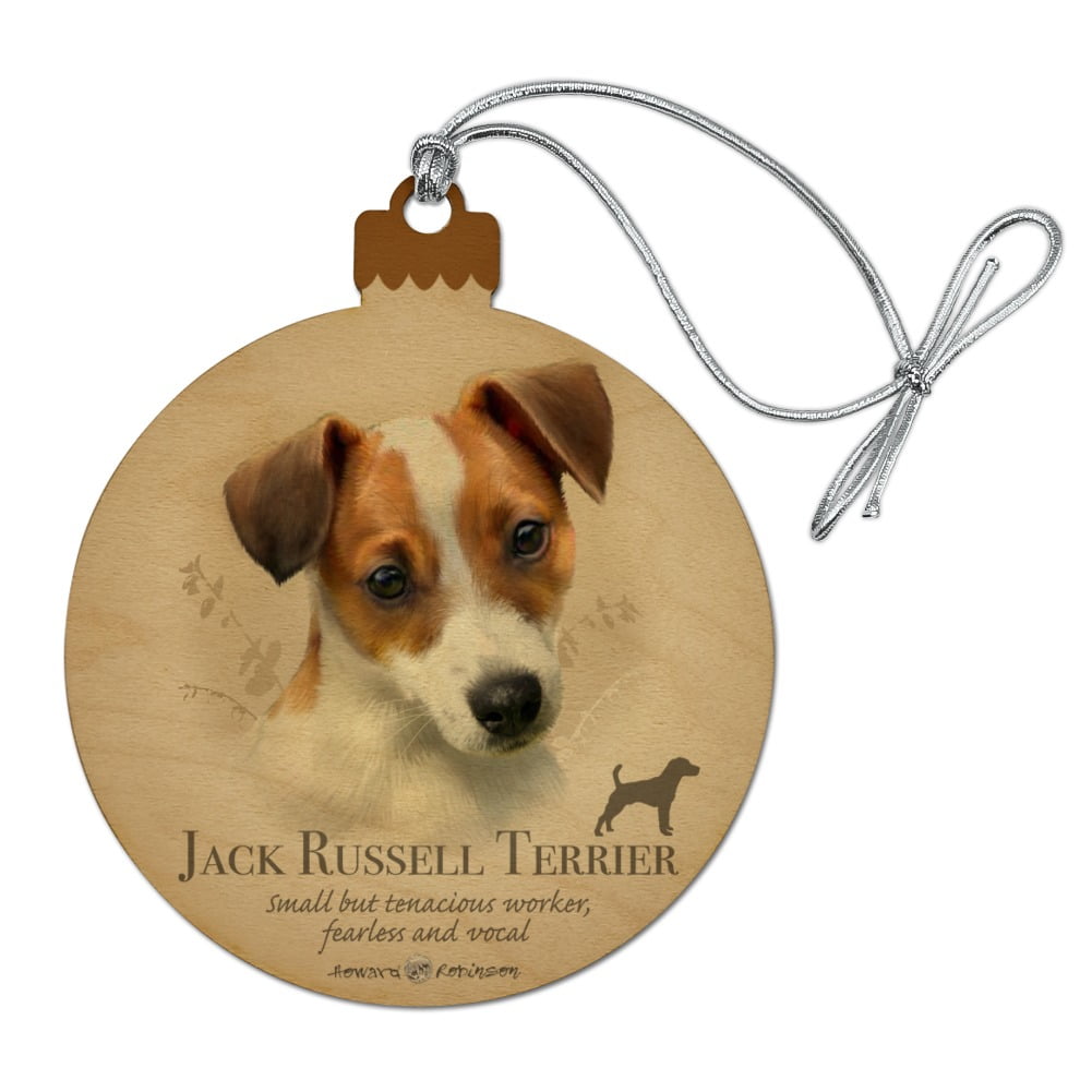 Jack Russell Terrier Dog Breed Wood Christmas Tree Holiday Ornament