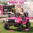 thumbnail image 6 of WOWEHICLE 24V Ride on Toys, 4×200W Motor, Kids Power Car Wheels with Remote, 2 Seater Ride on Car for Boys Girls, Electric Car for Kids with Music, LED Lights, 3-8 Years Old, Pink, 6 of 8