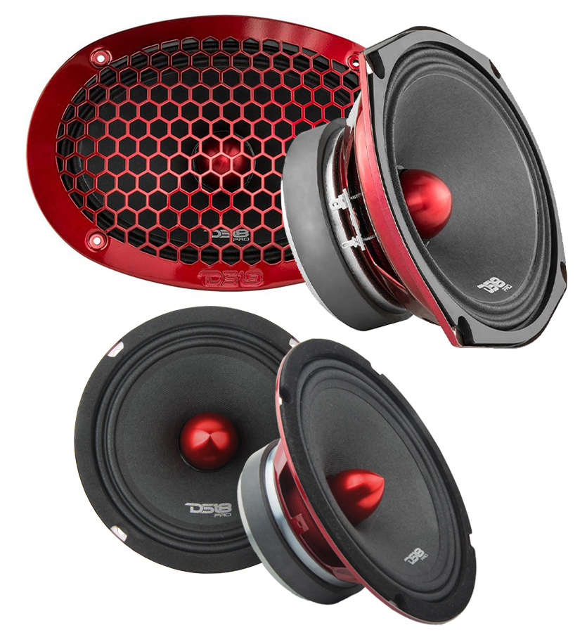4x DS18 6x9 + 6.5" Pro Car Audio Door Speaker Combo 2100 Watt 8 Ohm