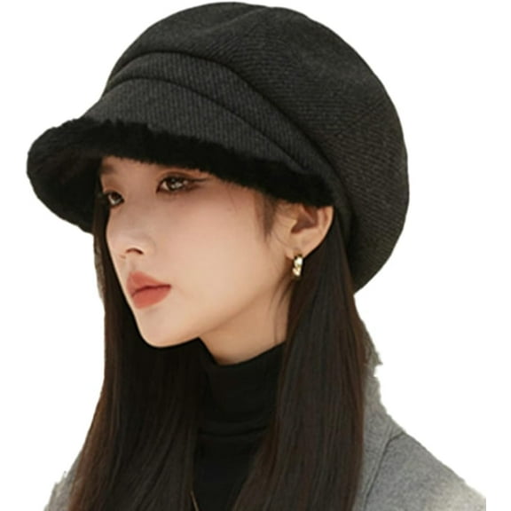 YooGuoGuo Women Autumn Winter Beret Hat Fashion Visor Newsboy Cap Warm Snow Ski Caps Solid Color Vintage Octagonal Hat