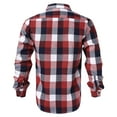 thumbnail image 3 of Mens Shirts Fall Leisure Business Plaid Brushed Shirt Jacket with Pocket Button Down Long Sleeve Mens Shirt Watermelon Red XXXL, 3 of 3