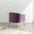 thumbnail image 6 of SEYNAR Oversized Glam Velvet Pumpkin Barrel Accent Chair,Modern Upholstered Cream Side Sofa Armchair for Living Room,Vanity (Purple), 6 of 17