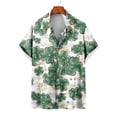 thumbnail image 5 of Camisas de verano con estampado de trébol de cuatro hojas para hombre y mujer, camisas casuales de manga corta con solapa, estilo hawaiano, para playa, estilo urbano, 5 of 5