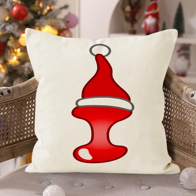 Hot6sl Liquidación de Ahorros de Verano Funda de Almohada Navideña con 26 Letras, Decoración Navideña para Sofá, Funda de Almohada con Borde de Lino Estampado