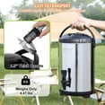 thumbnail image 6 of VEVOR Stainless Steel Insulated Beverage Dispenser, 2 Gallon 7.6 Liter, Thermal Hot and Cold Drink Server Dispenser with Spigot Handle, Food-grade for Hot Tea Coffee Water Restaurant Drink Shop, 6 of 9