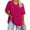 Hot Pink, variant on Plus Size 4X Women's Short Sleeve Tops Sale Under $10 Summer Casual Loose Print Blouse
