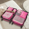 thumbnail image 3 of 3 Piece Luggage Sets with 6 PC Organize Bags Lightweight Suitcases with Spinner Wheels, Rose Red, 3 of 12