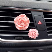 Rose Flower Pattern Car Air Vent Clips, 2PCS Charm Air Conditioning Vent Clip Diffuser Vent Accessories Decoration for Gift Vehicle Bedroom,Pink