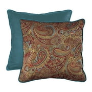 HiEnd Accents  Paisley Euro Sham With Contrasting Teal Piping And Back