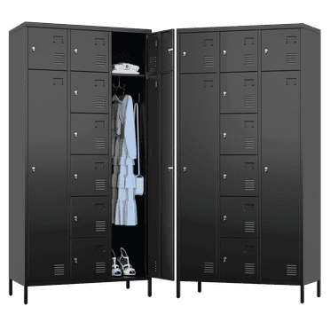 Gaeanet 72" H Metal Storage Lockers with 10 Doors,Steel Office Lockers for Employees,Industrial Storage Locker with 8 Small Doors &2 Big Doors for Home Gym,School,Office,Assembly Required,Black