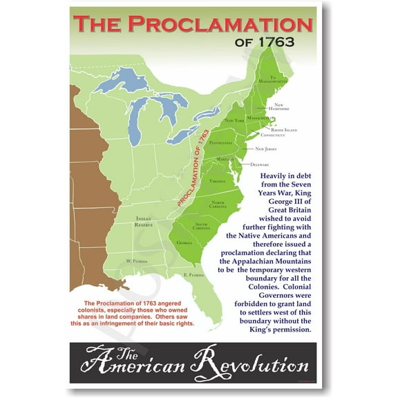 American Revolution: The Proclamation of 1763 - Classroom Poster
