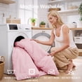 thumbnail image 2 of Sasttie Queen Comforter Set Pink, 3 Piece Solid Bedding for All Seasons, Soft and Breathable Down Alternative Bed Set with 2 Pillowshams, 2 of 9