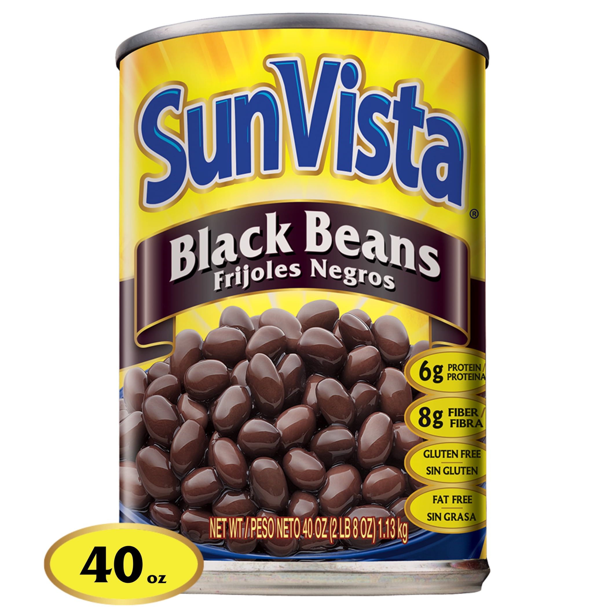 (3 pack) SunVista Black Beans 40 oz. Can