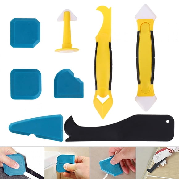 Raspador de sellador de silicona, 8 piezas de sellador de silicona de plástico, herramienta manual, raspador de plástico, verdadera excelencia