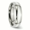 thumbnail image 4 of Stainless Steel Sterling Silver Inlay 6mm Polished Band, 4 of 10