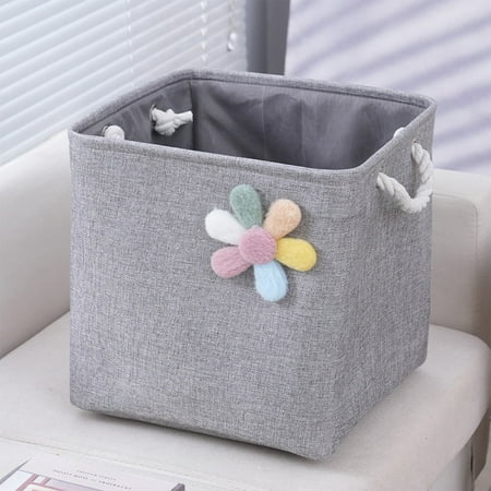 SouMaox Fabric Storage Basket Foldable Cloth Bin Organizer Closet Apparel Container Household Sundries Management for Bedroom Living Room