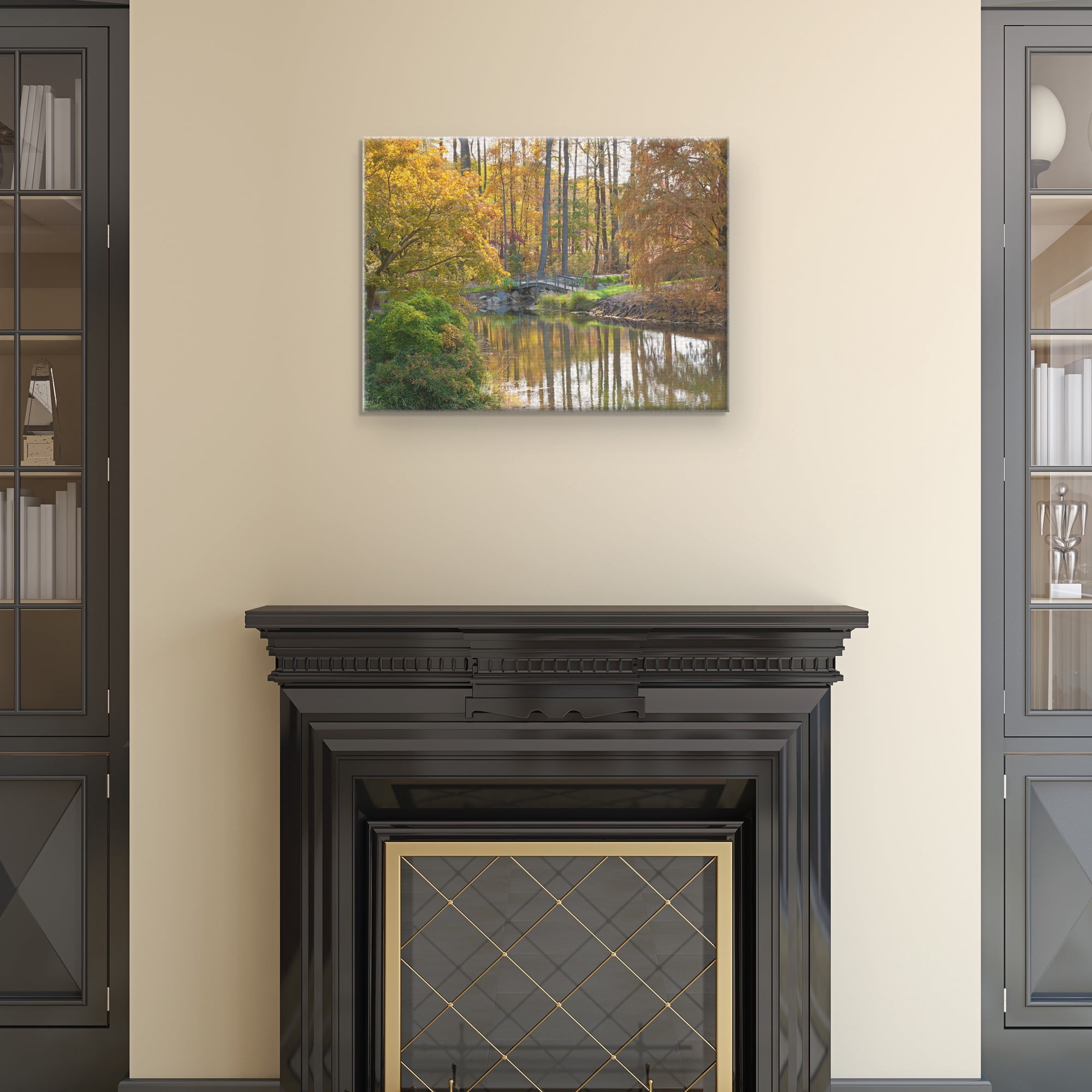 Masterpiece Art Gallery Bridge To Fall Autumn Forest By Robin Constable Hanson Canvas Art Print 18" x 24"