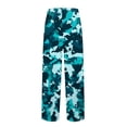 thumbnail image 7 of Men's Casual Pants, Plain Knit Solid Color with Camouflage Print Pocket, Home Pajama Trousers for Sleeping, Lounge Wear and Indoor Comfort,Cyan,S, 7 of 7