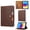 Brown, variant on TECH CIRCLE for iPad 11" (A16) 2025, iPad 10.9" (10th Gen) 2022 Release Smart Folio Case, Auto Sleep Wake, Built-in Stand, Pencil Holder, Card Slots, Cash Slots, Classic PU Leather Flip Cover, Pink