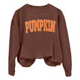 thumbnail image 5 of CAIVO Women Crew Neck Casual Letter Pumpkin Print Loose Sweatshirt Fashion Halloween Autumn Winter Tops For Daily Wear Long Sleeve Pullover Relaxed Fit Fall Streetwear, 5 of 6